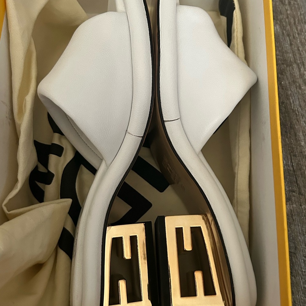White Leather Sole sandals